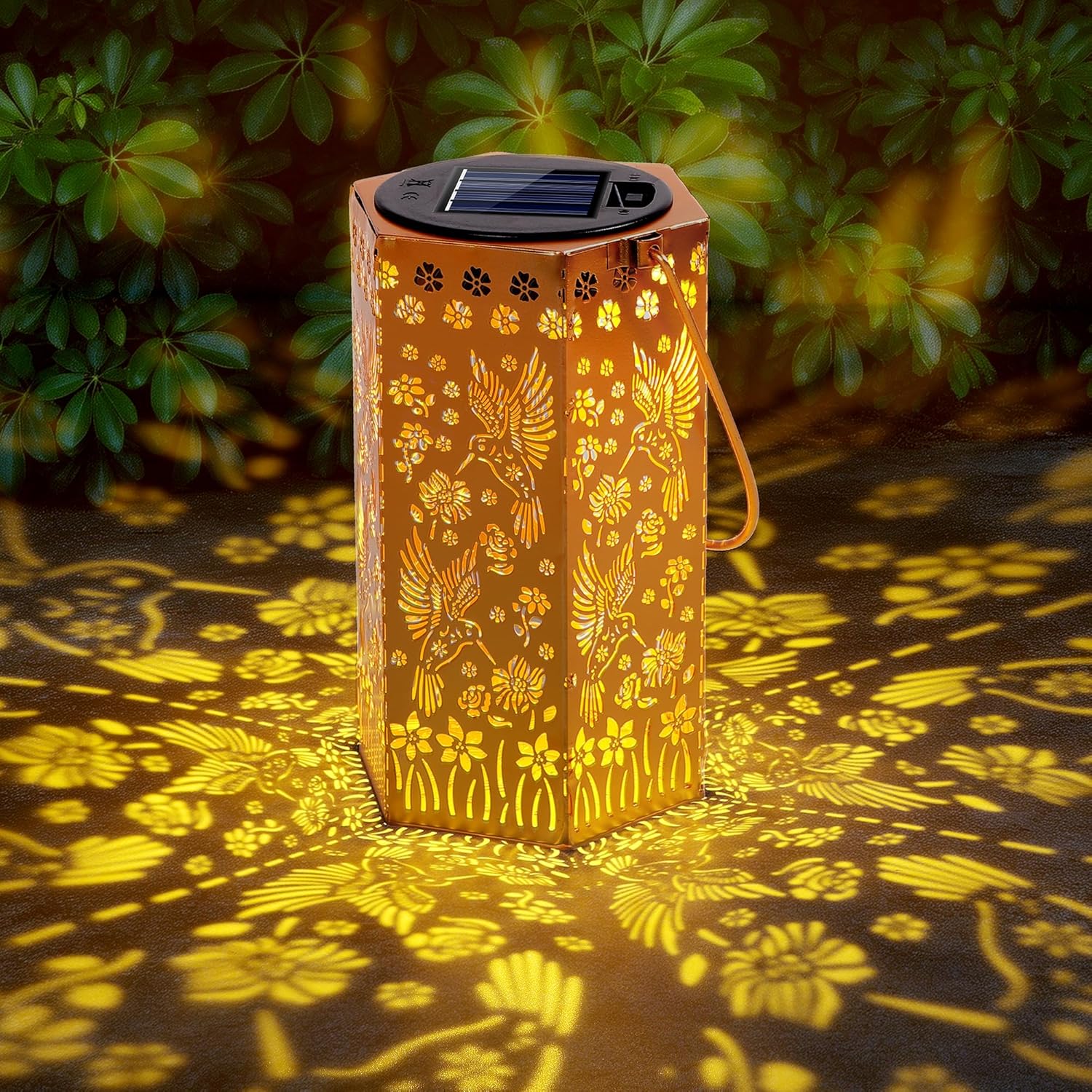 Hummingbird Solar Lanterns Outdoor Waterproof, Birthday Gifts for Women Mom Grandma, Hanging Solar LED Lights for Garden Decor Outside, Metal Lantern for Yard, Patio, Backyard, Porch