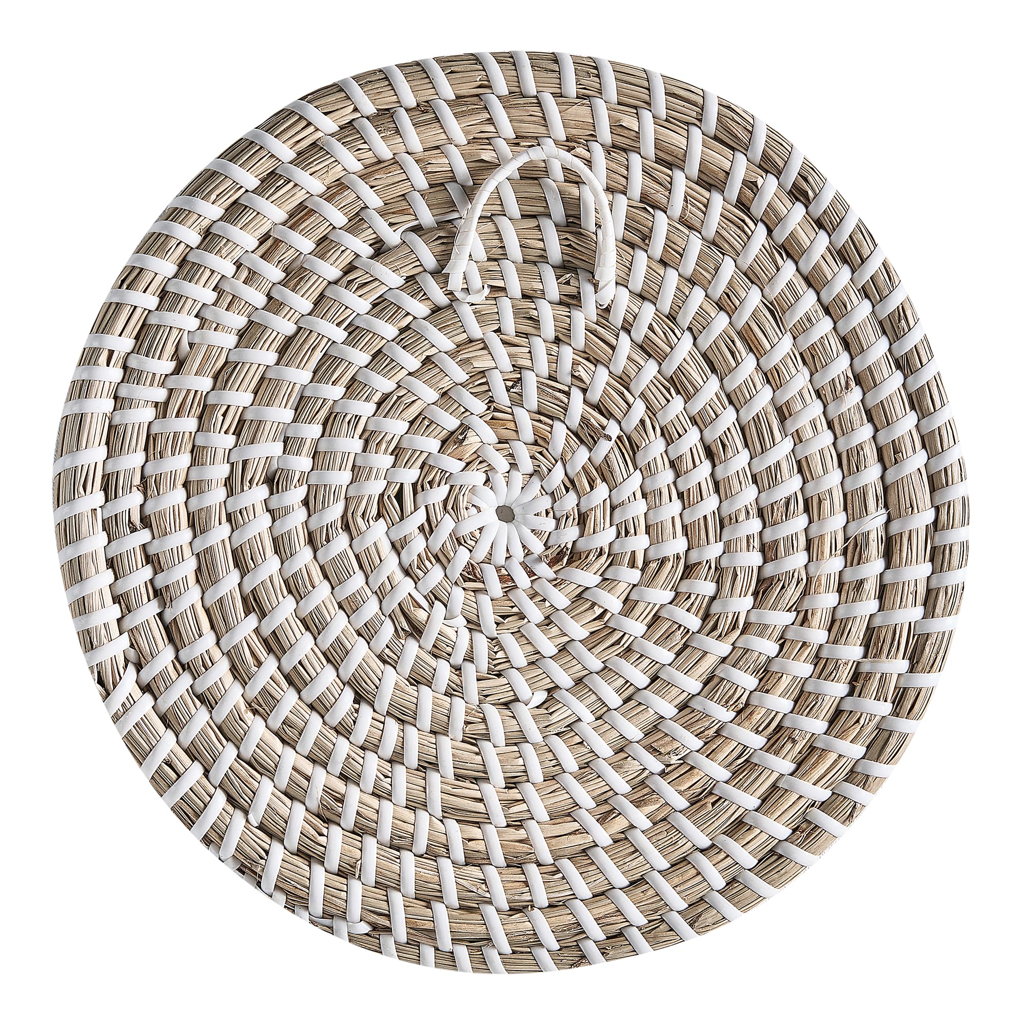 Beliani Wanddeko Seegras natürlich/beige geflochten Wandkörbe 3er Set Kreise Boho Cantho