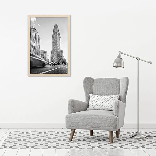 Vista 162 de Americanflat - Marco para póster de 71 x 74 cm con plexiglás pulido, portarretratos negro de madera industrializada, Epic Collection, marco ancho