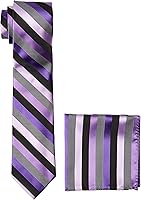 Vista 5 de Stacy Adams Conjunto de corbata a rayas de microfibra para hombre