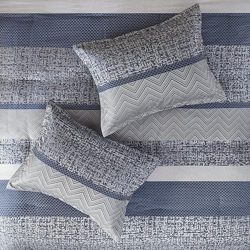 Miniatura 4 de Madison Park Juego de edredón de lujo, diseño tradicional de jacquard para todas las estaciones, falda de cama a juego, almohadas decorativas, King