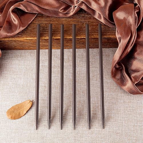 Miniatura 6 de Chuangdi 40 unidades de palillos de madera negra para el cabello, palillos vintage, lápiz chino, horquillas largas para peinados, accesorios