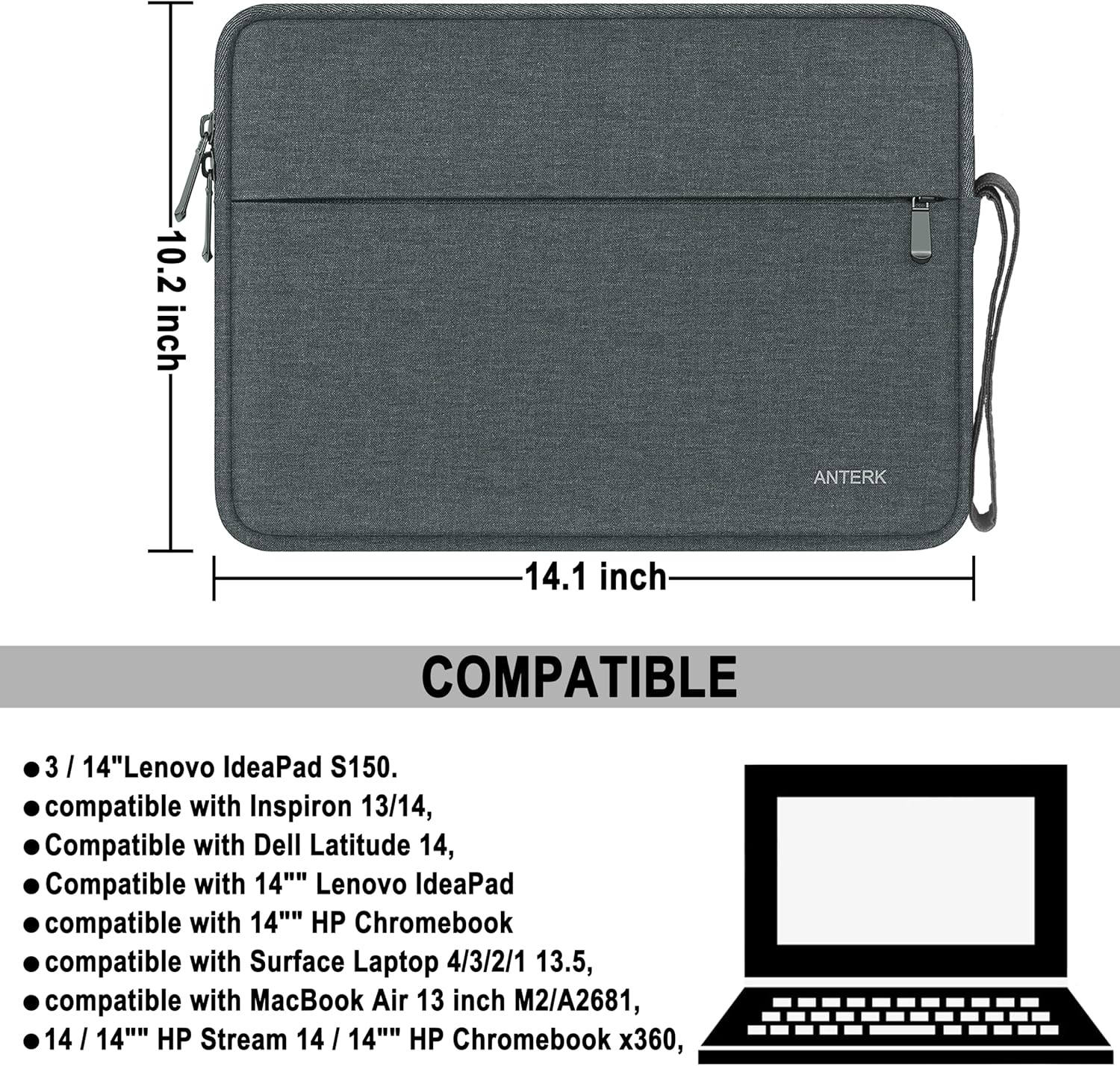 Laptophülle 14 Zoll, Wasserdicht Reise Computer Cover 14 Pink - Bild 18 von 63