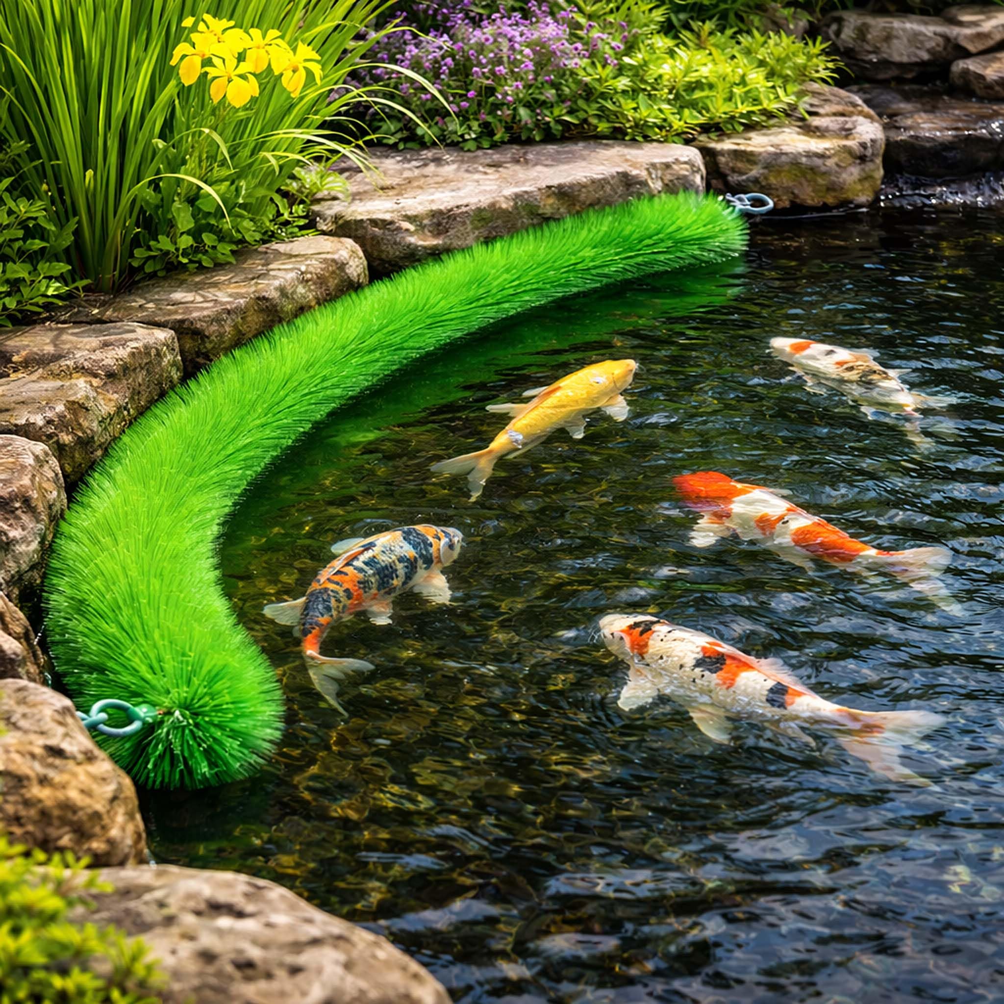 Spazzola per deposizione uova 200 cm Ø 15 cm Polipropilene verde molto morbido Laghetto Riproduzione