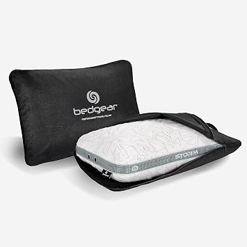 Bedgear Storm Performance Pillow, Cooling Pillow for Side Sleepers, Medium Firm Support, Ver-Tex Cooling Cover, Air-X Mesh, Washable - Travel Size