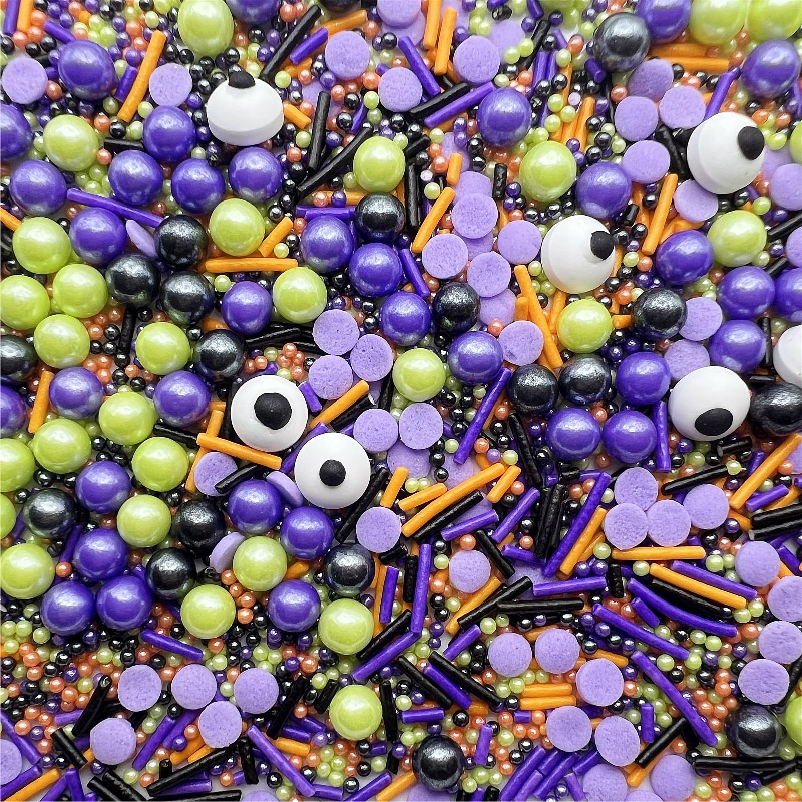 SE SI&MOOSSmall Edible Eyes for Decorating Edible Small Eyeball Sprinkles Small Candy Eyeballs Christmas Cookie Decorations Edible Purple Pearl Sprinkles for Cake Decorations, Baking, Ice Cream, Cookies, Cupcake Toppers 3 OZ