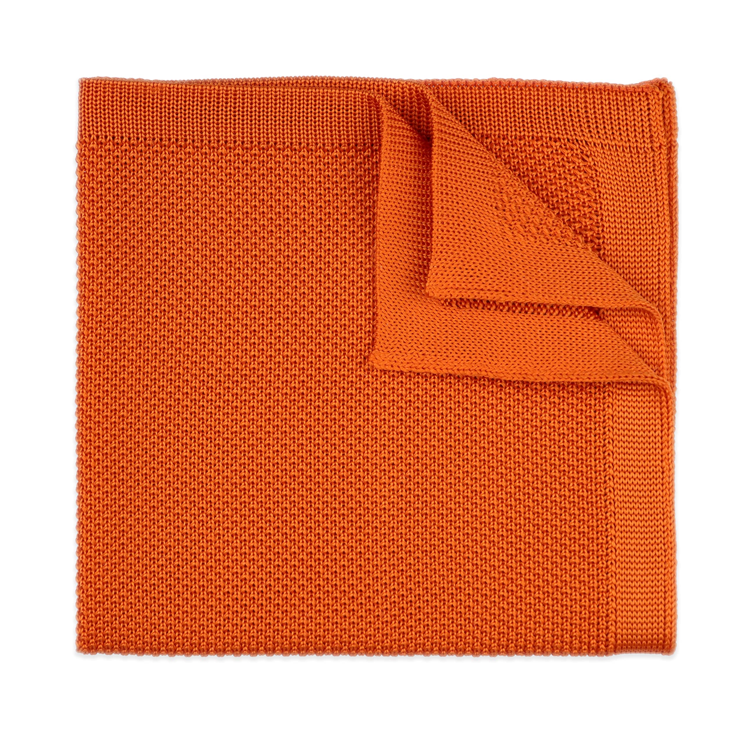 The Gents Lab Men's Orange 100% Polyester Knitted Pocket Square (Orange)