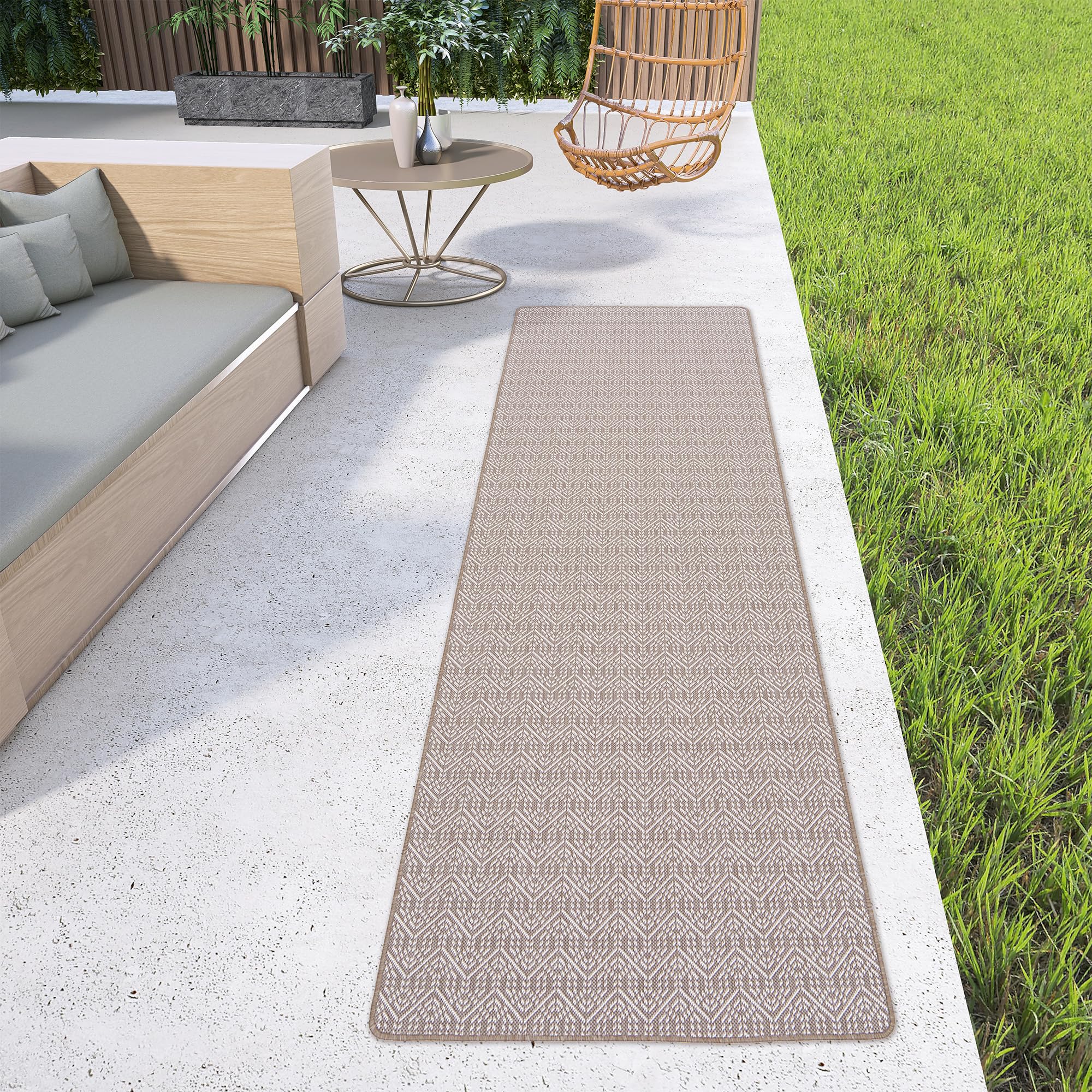 Snapstyle Tapis d’intérieur et d’extérieur Cape Cod Taupe Trend – Réversible, résistant aux UV et imperméable – Idéal pour Balcon, terrasse et Couloir