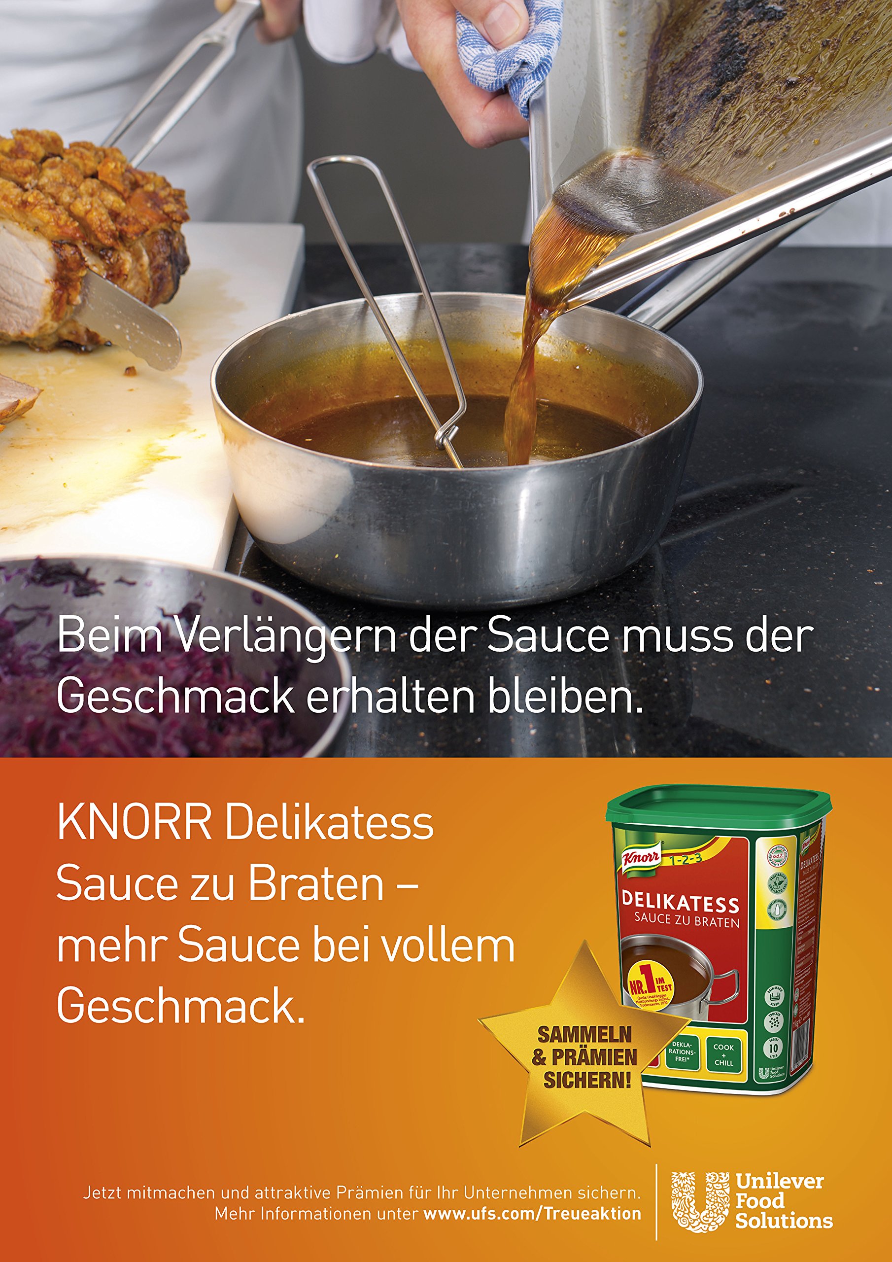 Knorr Delikatess Sauce zu Braten (pur als Bratensoße, Soßenbinder und zum Verfeinern), 1er Pack (1 x 1 kg)