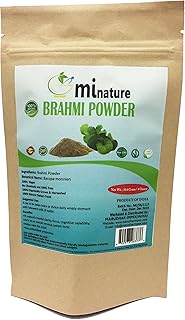 Organic Brahmi Powder By mi nature (BACOPA MONNIERI) (114g / 4 ounces) - OXO/BIODEGRADABLE Resealable Zip Lock Pouch