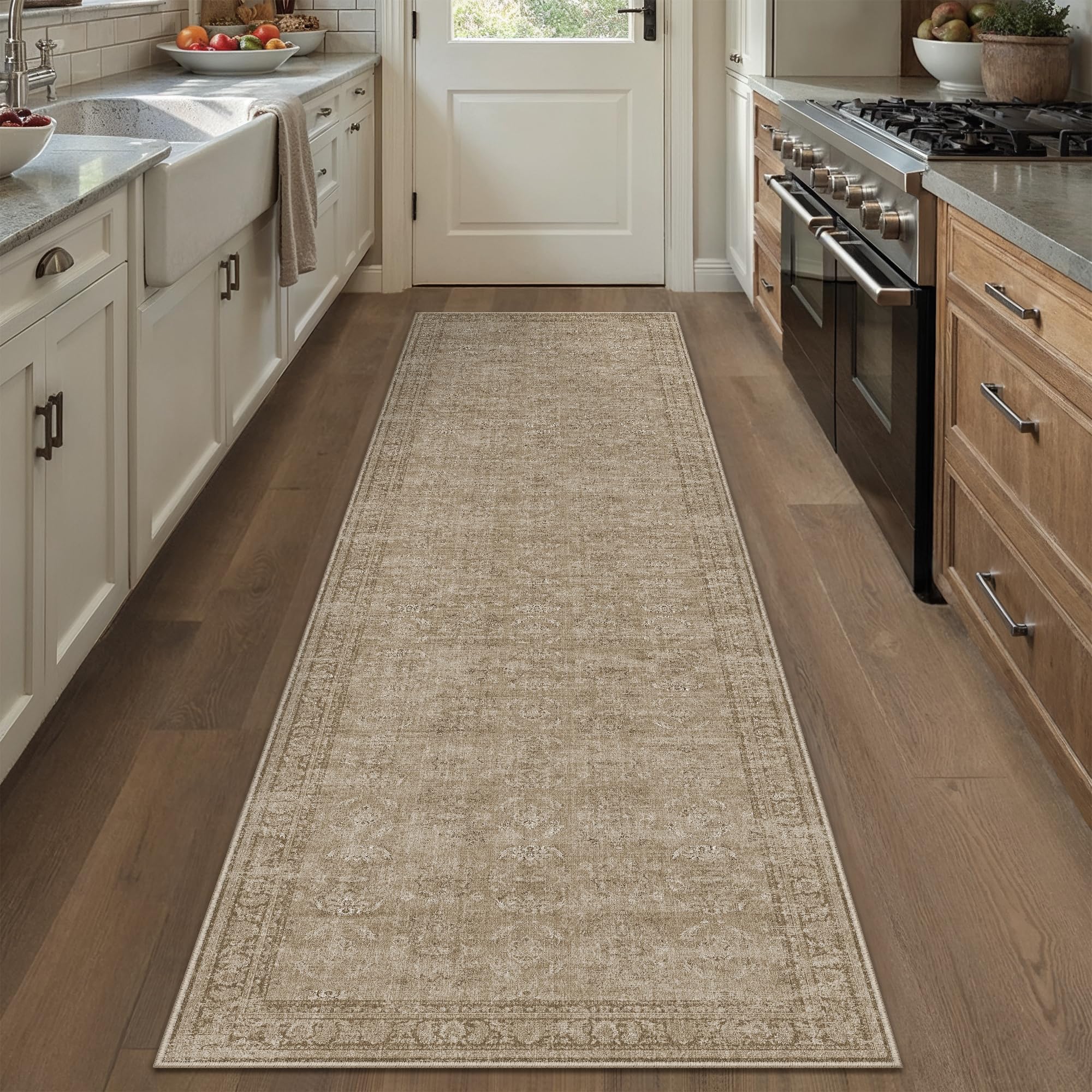 Waschbarer Teppich Vintage-Design – Rutschfest, Niedriger Flor, Für Wohnzimmer, Flur, Schlafzimmer