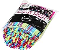 Vista 6 de Pajitas de plástico para beber, 250 popotes desechables sin BPA, multicolor, surtido - DuraHome (paquete de 250)