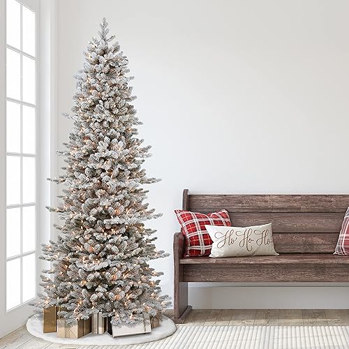 Miniatura 3 de Puleo International Árbol de Navidad artificial de abeto Douglas Slim Royal Majestic preiluminado de 7.5 pies, color verde