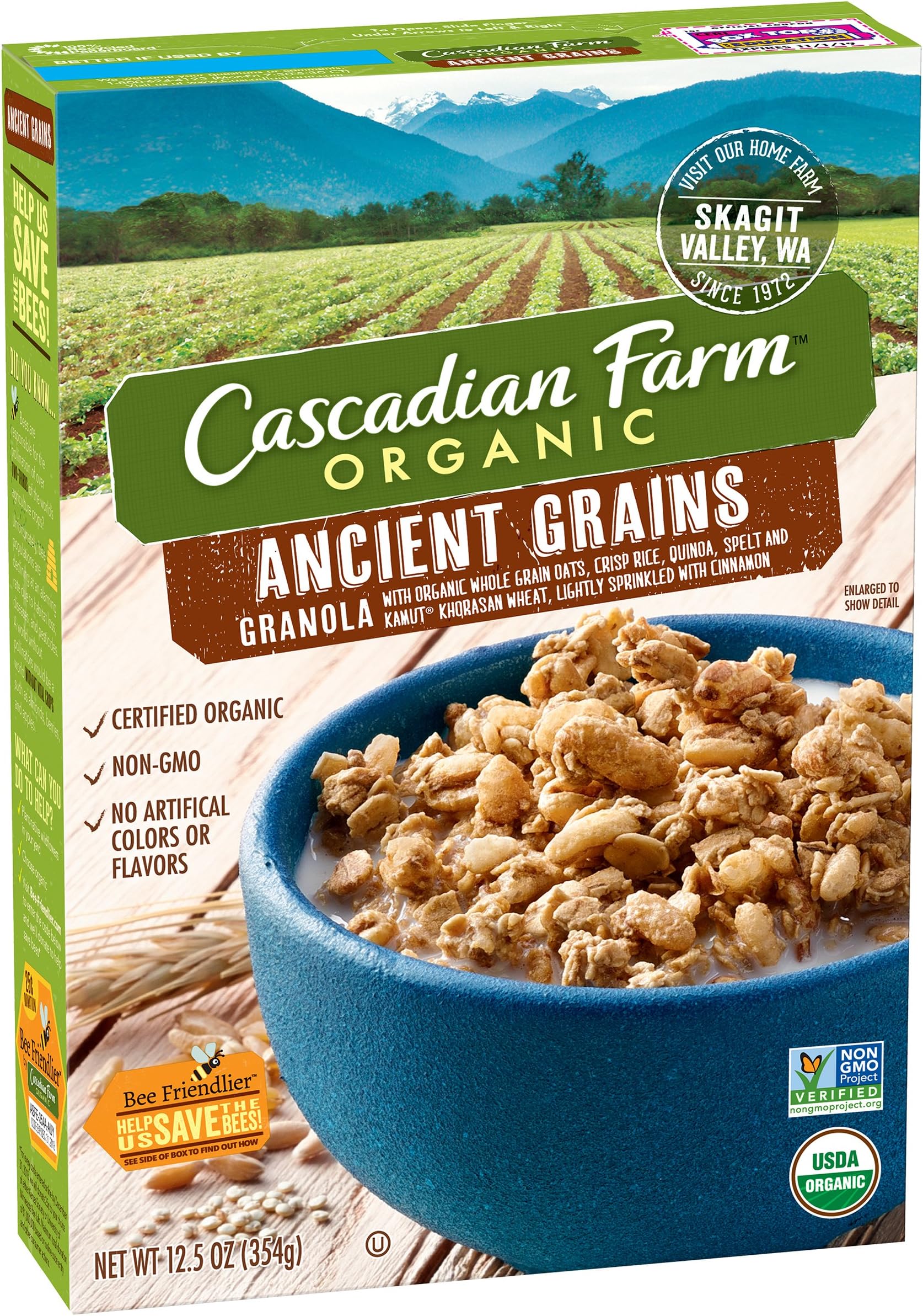 General Mills Cascadian Farms Organic Granola Cereal Ancient Grains, 12.5-Ounce