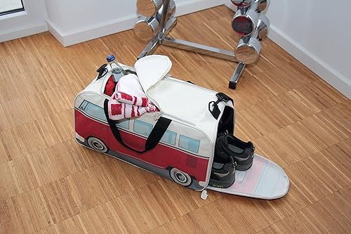 Miniatura 5 de BRISA VW Collection - Volkswagen Samba Bus T1 Camper Van Sport, gimnasio, bolsa de viaje, bolsa de lona con compartimento para zapatos y artículos