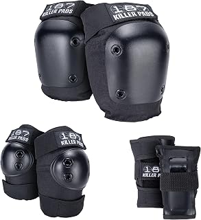 187 Killer Pads Six Pack Pad Set: Pro Elbow, Knee Pads & Wrist Guards for Ultimate Skate Protection
