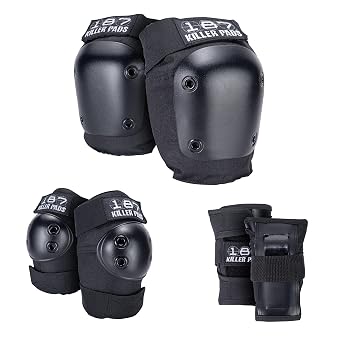 187 Killer Pads Set Elbow Pads, Knee Pads, Wrist Guards - Perfect for Skateboarding, Roller Skating, Inline Skating