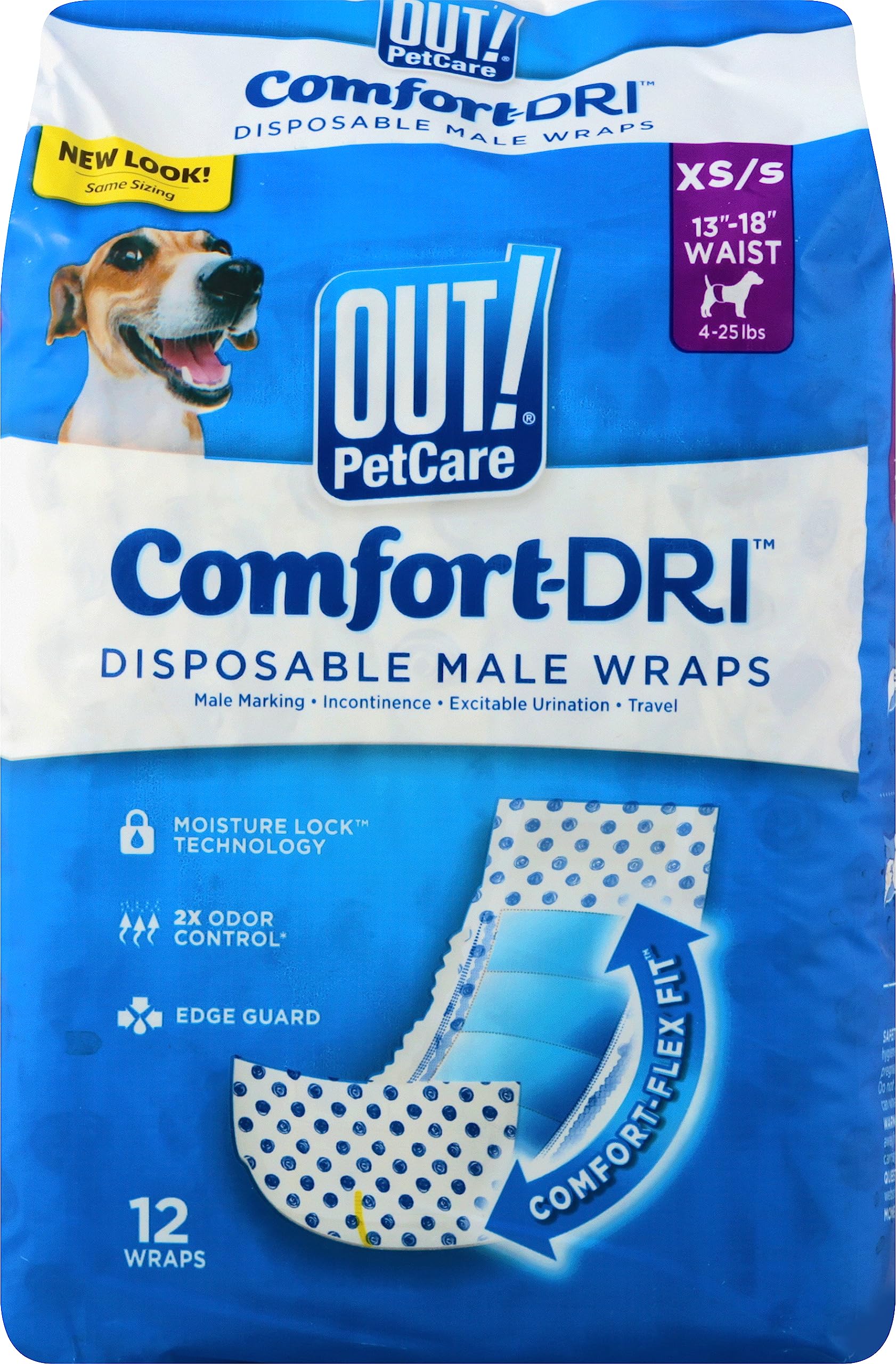 Out! PetCare Disposable Dog Diapers Male, Puppy Belly Band, Potty Training,  Doggie Diapers, Belly Bands for Male Dogs, Puppy Training, Incontinence