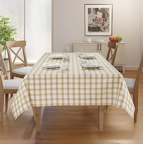 Miniatura 4 de Mantel rectangular para mesa - Cubierta de mesa - Algodón con costura mitrada - Fundas de mesa a cuadros para cocina, comedor, boda, decoraciones y