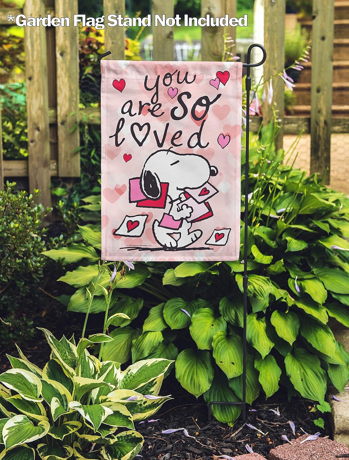 Flagology, PEANUTS You Are So Loved Snoopy – Garden Flag 12" x 18", Officially Licensed PEANUTS®, Valentine's Day