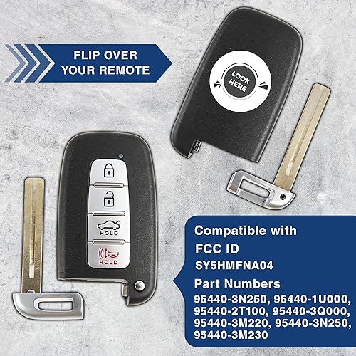 Miniatura 4 de KeylessOption Llave de coche inteligente para Hyundai Kia 95440-3X200, SY5HMFNA04 (paquete de 2)