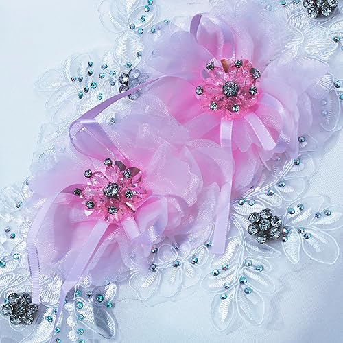 Miniatura 4 de Apliques de diamantes de imitación hechos a mano, accesorio de parche de encaje con cuentas para decoración de vestidos, costura de bricolaje,