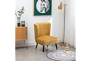 Roundhill Furniture Elon Velvet Upholstered Gold Accent Chair