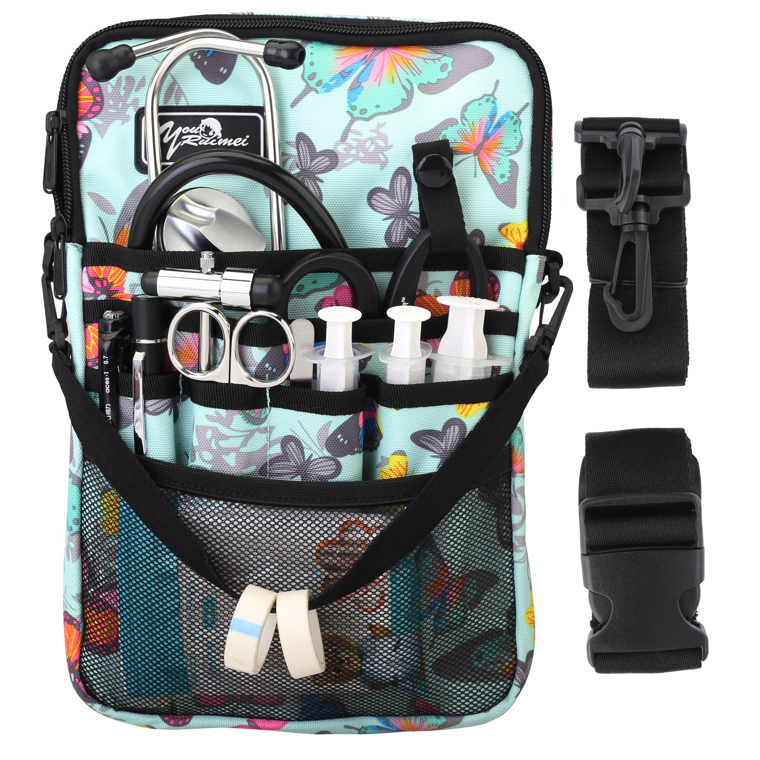 YOURUIMEI Nurse Belt Organizer Pouch,Medical Fanny Pack for Nurses,Nurse Fanny Pack with Stethoscope Holder(YRHS-KB-HuDie)