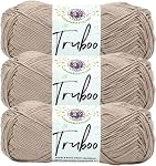 Lion Brand Yarn Truboo Yarn for Knitting and Crocheting, Raisin, 1 Pack