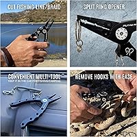 Vista 5 de Filthy Anglers Alicates de pesca de aluminio multifuncional anillo dividido gancho removedor trenza cortador wL..