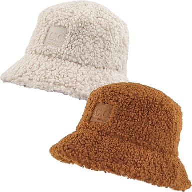 Women's Sherpa Fuzzy Bucket Hat - Beige 