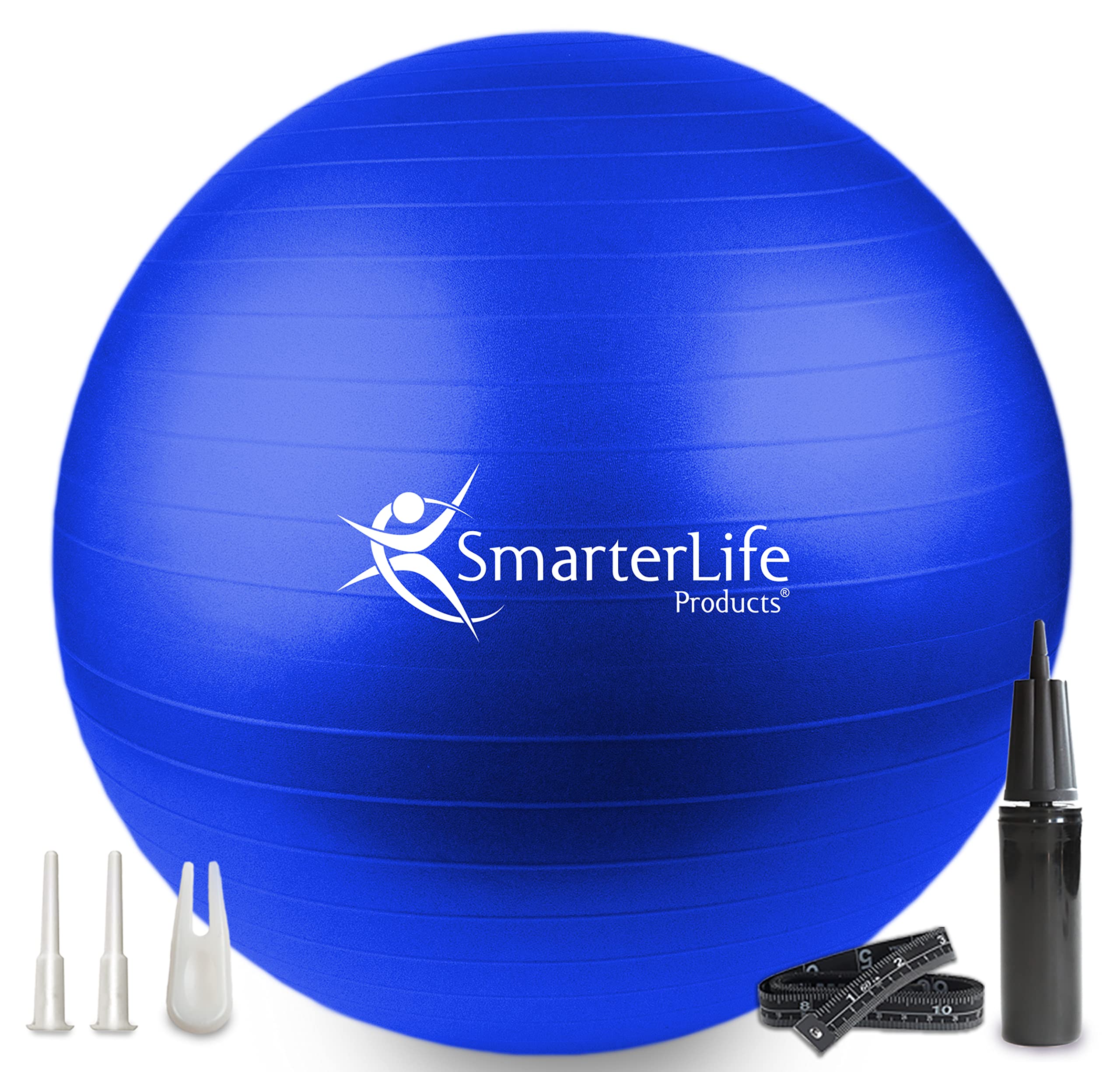 SmarterLife Exercise Ball Yoga Ball for Fitness, Balance, Stability, or Pregnancy, Gym Ball for Core Workout, Physical Therapy, Yoga Ball Chair for Office, Anti-Slip Anti-Burst