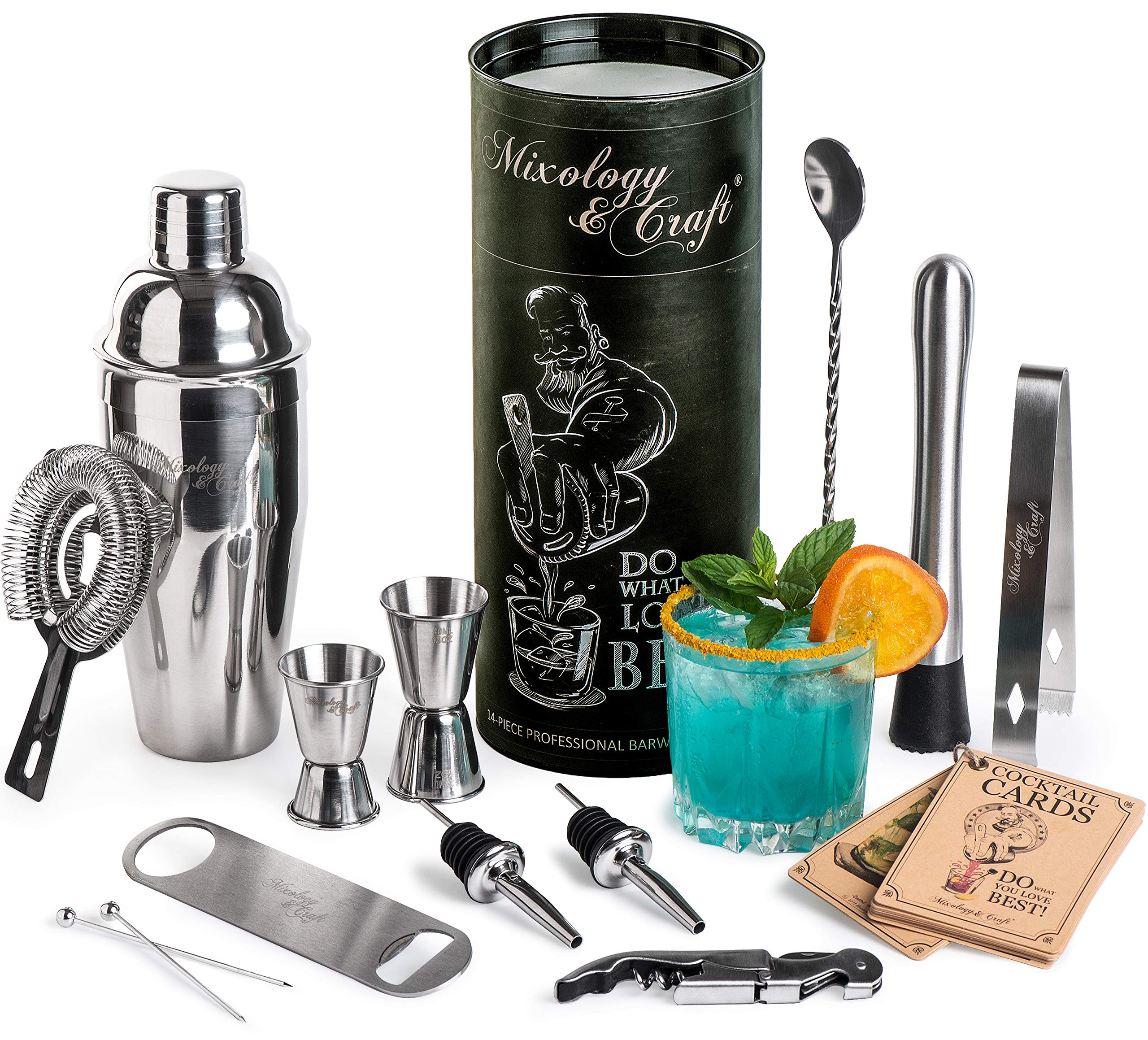 Kit Bartender Mixthology 31 Peças - Coqueteleira, Dosadores, Acessórios Para Drinks