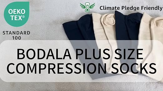 BODALA Plus Size Compression Socks - Wide Calf 20-30 MmHg For Men & Women (Up To 7XL) - View #8