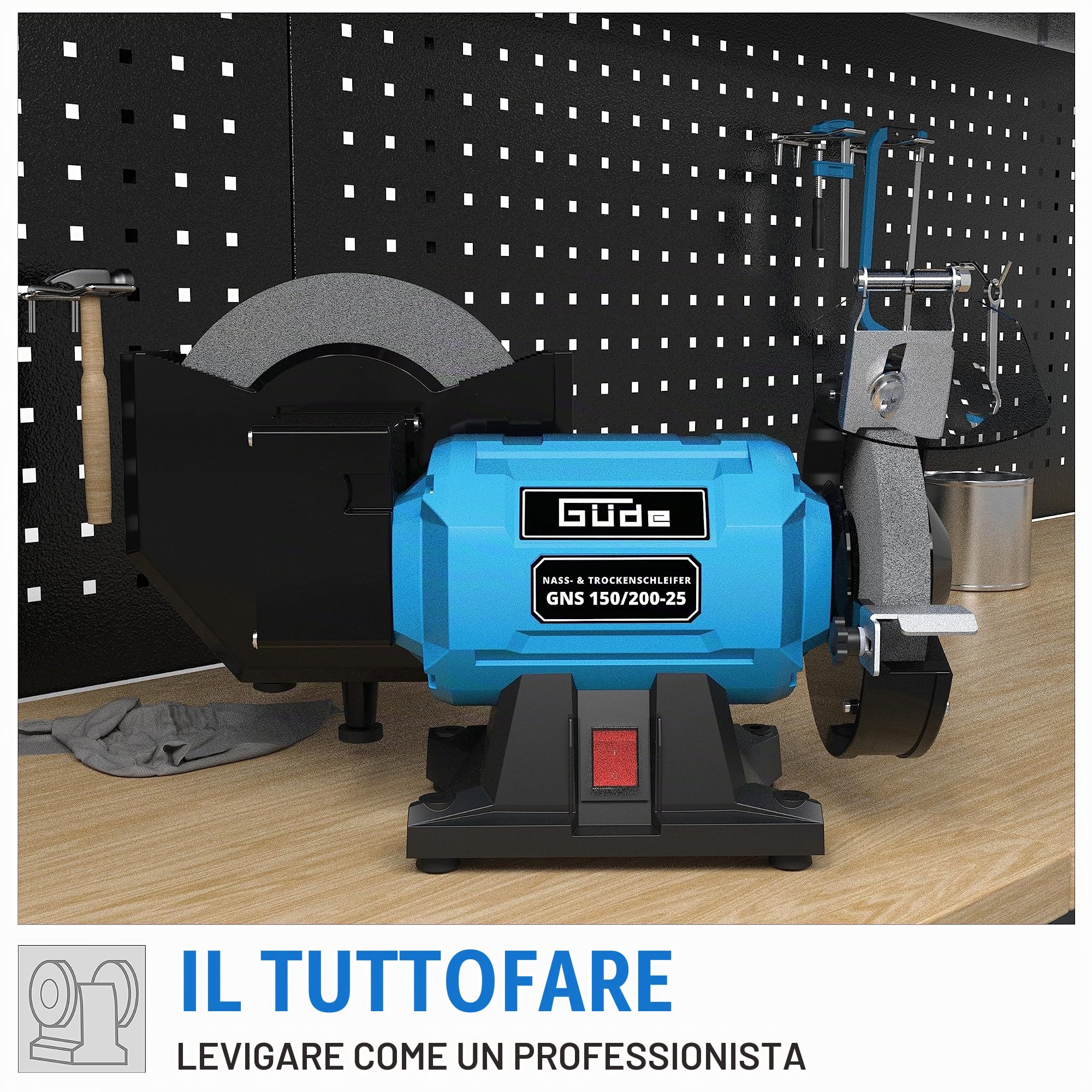 Güde GNS 150/200-25 - Smerigliatrice a secco e umido, colore: Blu