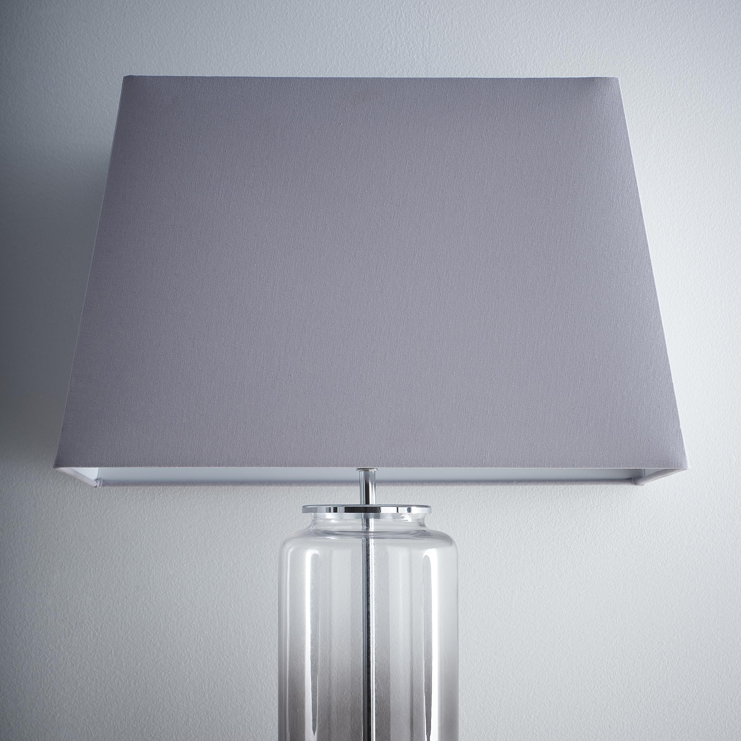 K LIVING Modern Rectangle Light Shade for Ceiling Pendant in Grey | Unique Interior Home Decor Lamp Shade | Textured Linen Fabric Lampshade for Modern Table Lamps and Floor Lamps (21")