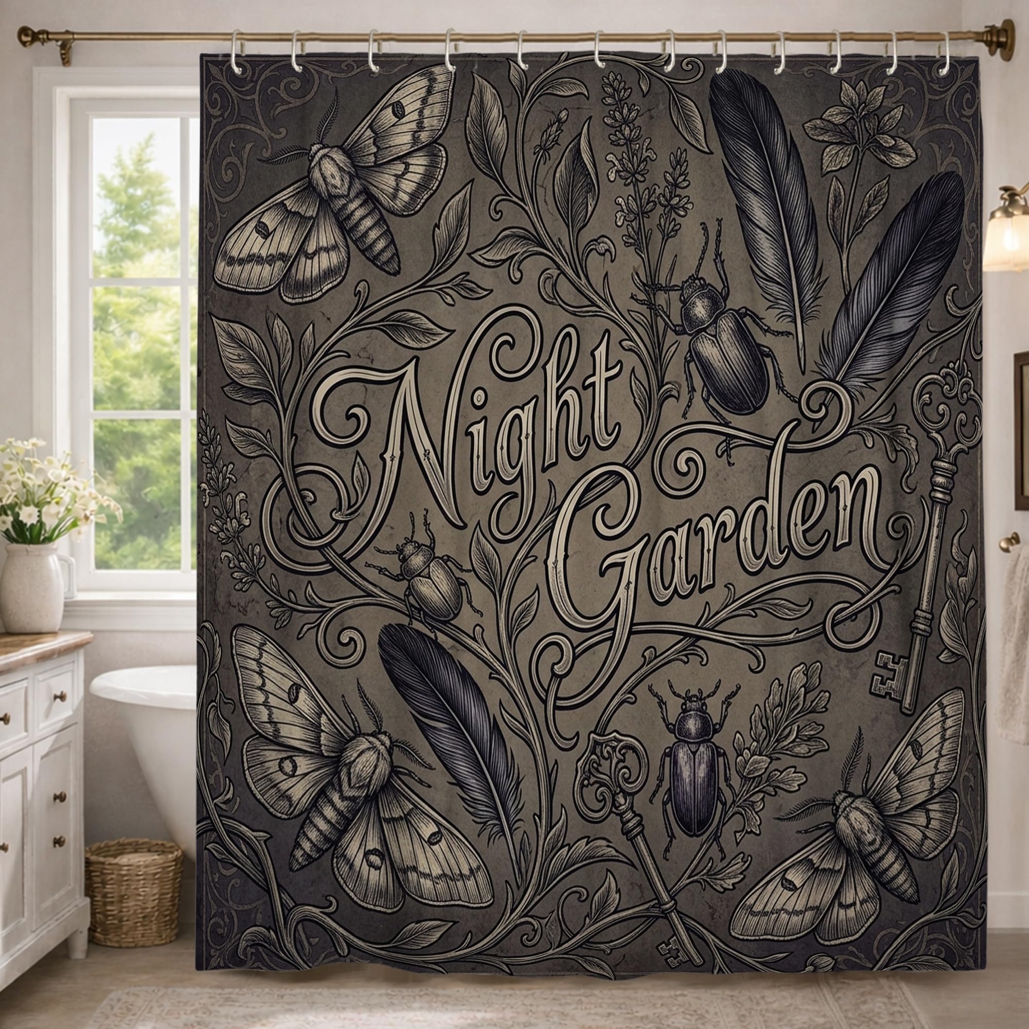 Rideau de douche extra long 183x243 cm imperméable en polyester