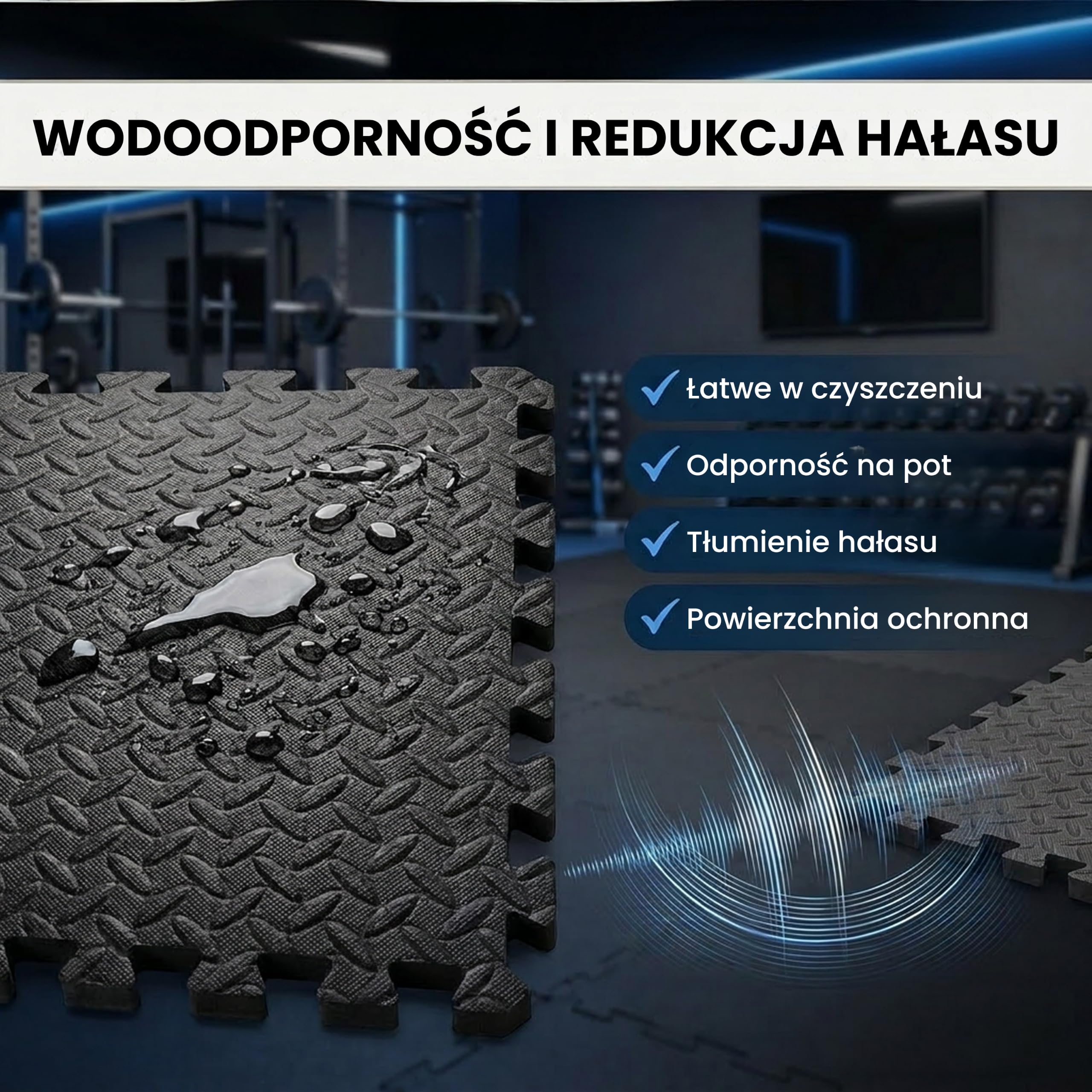 Fitem Środowiskowe płytki piankowe EVA, mata sportowa, puzzle, ochrona podłogi, garażu, Tatami, basen, fitness, trening siłowy, siłownia, 63 x 63 x 1 cm lub 44 x 44 x 1 cm