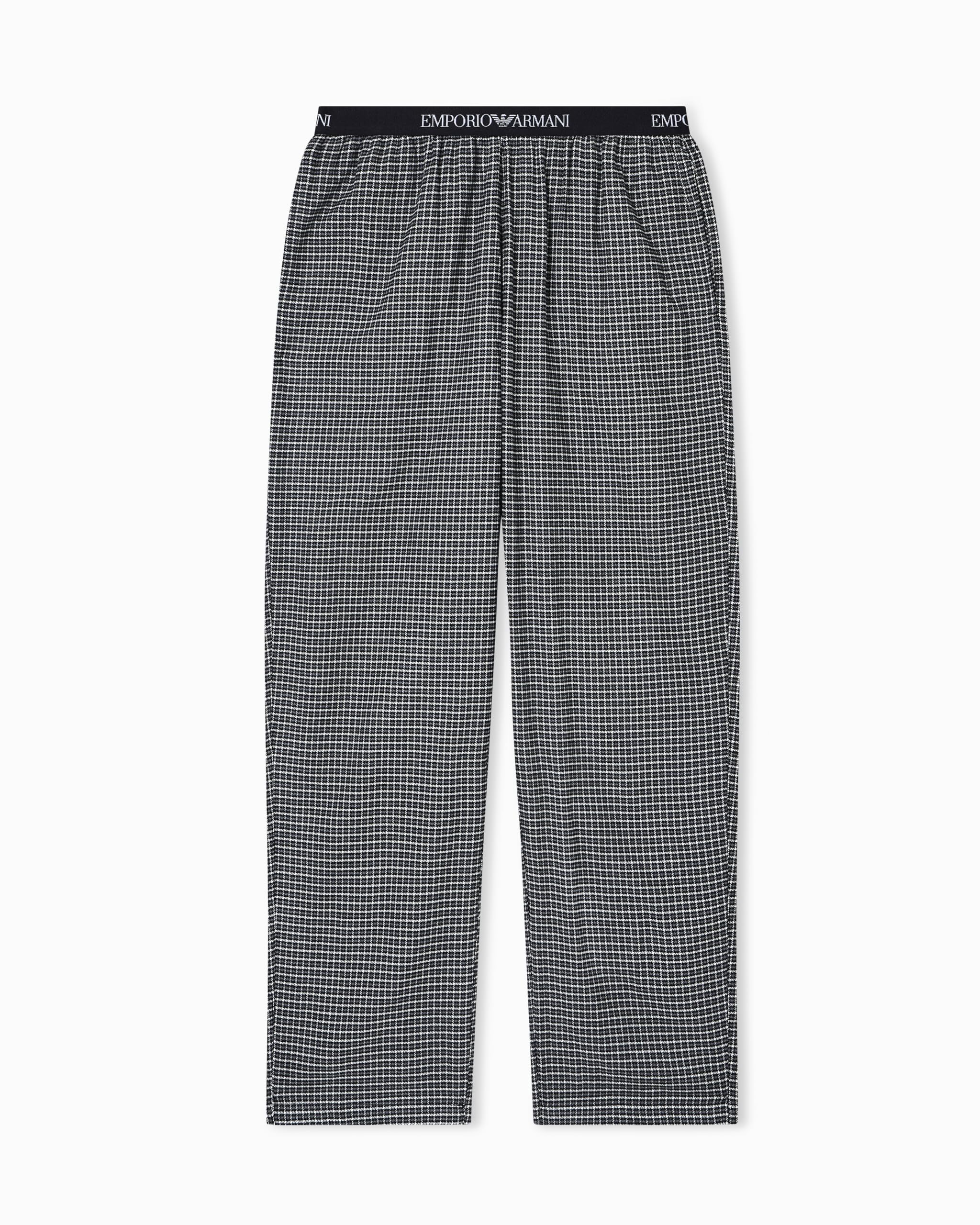 Emporio Armani MAN'S YARN DYED WOVEN PANTS BLACK XL
