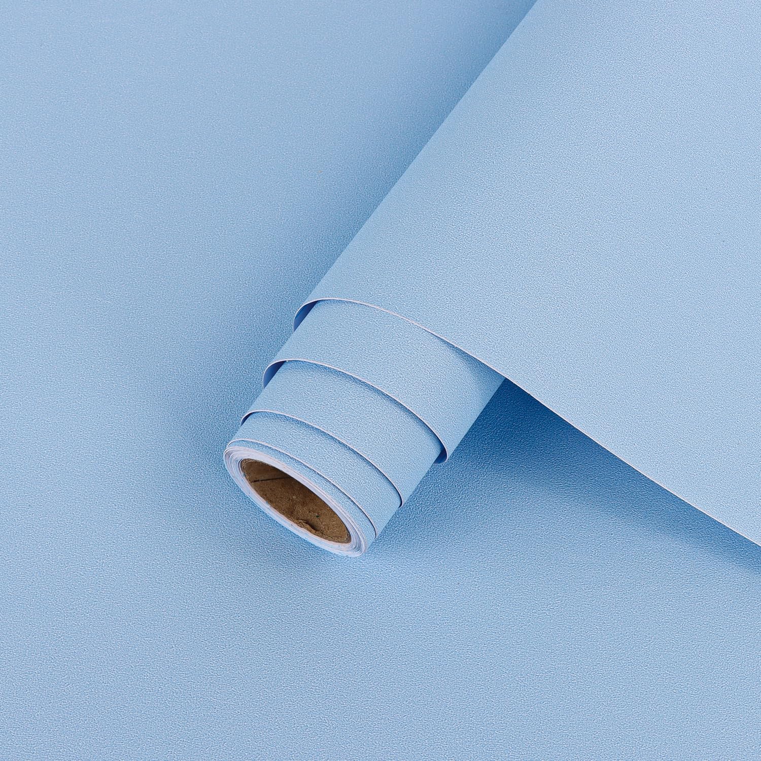 Arthome WALL DECOR Matte Contact Paper,Peel and Stick Wallpaper,Self Adhesive Vinyl Paper for Countertop,Cabinet,Furniture Renovate and Wall Covering Decoration,Light Blue Matte,43.5W x 305L cm