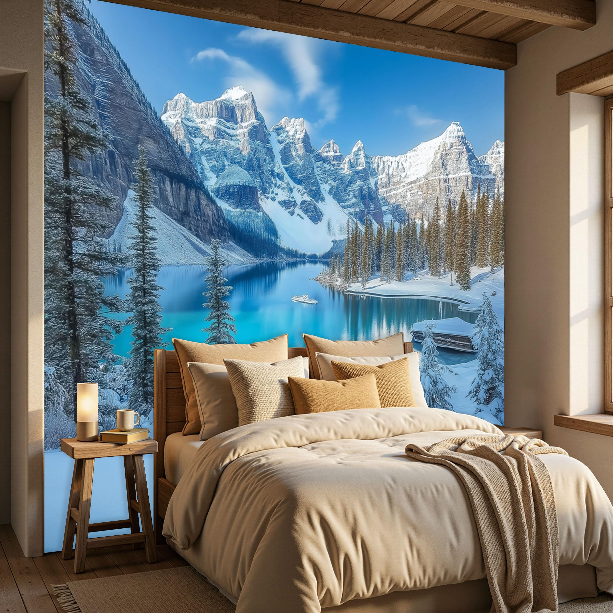 Papier Peint Relief 3D Panoramique pour une Chambre Cosy et Naturelle