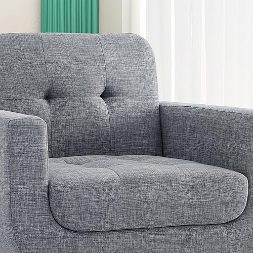 Miniatura 10 de Rosevera Elena - Sillón contemporáneo con tapicería de lino, muebles de sala de estar, 1 asiento, color beige