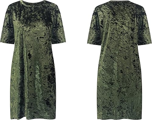 Miniatura 3 de R.Vivimos Vestidos cortos de verano de manga corta para mujer de terciopelo aplastado mini cortos