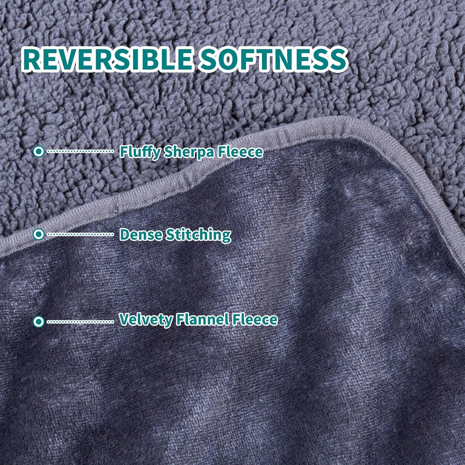 Waterproof Dog Blankets for Large Dogs Washable Super Soft Warm Fluffy Facecloth Sofa Car Bed Protector, Urine Proof Washable Outdoor Pet Blanket for Puppy Large Dogs & Cats 40 * 30 Grey - Image 3