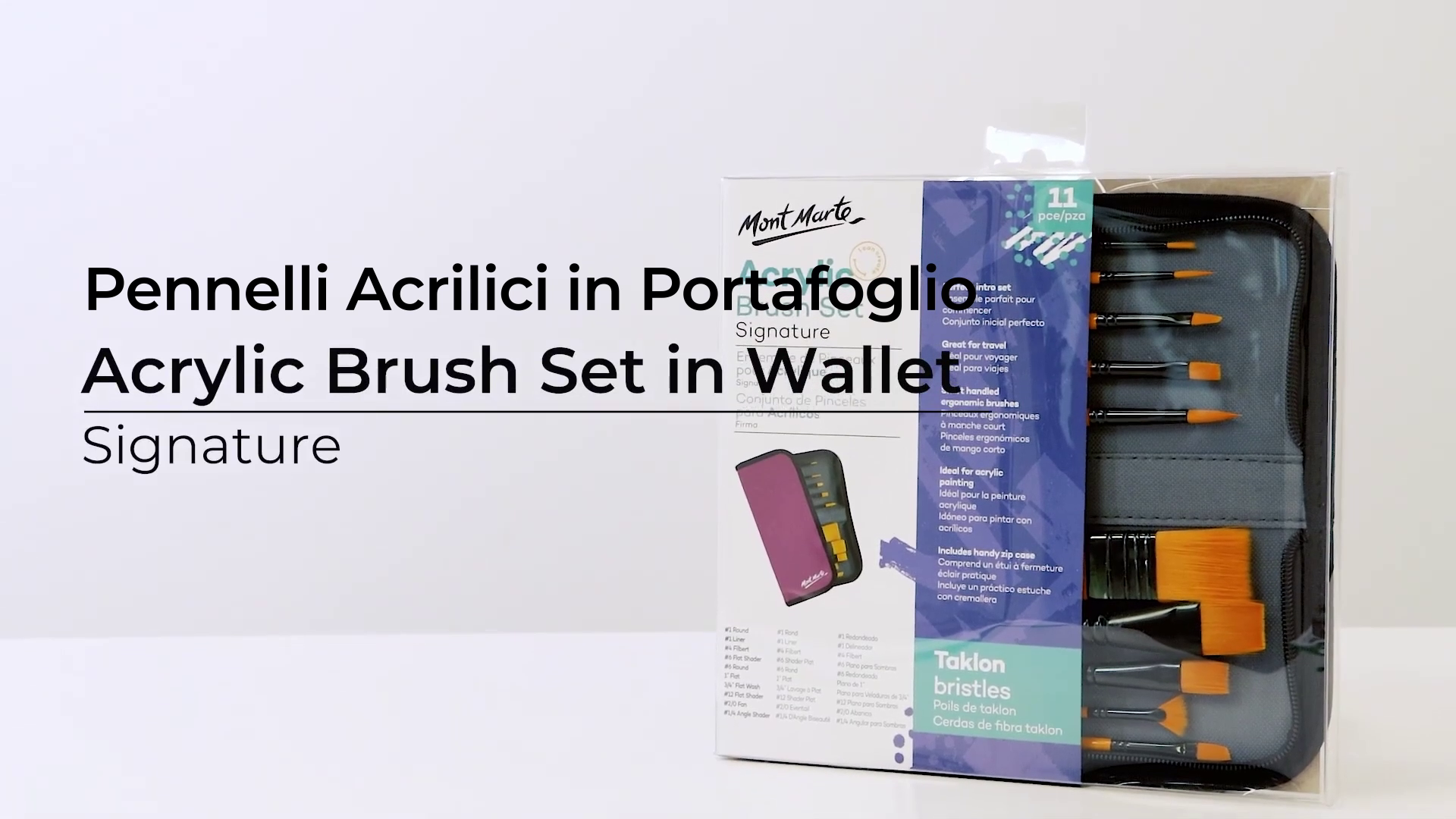 Set Pennelli Mont Marte 10 Pezzi Per Acrilico - In Taklon, Manici In Legno, Ideale Per Principianti E Artisti - Foto 8