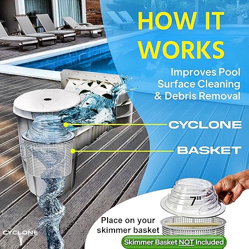 Miniatura 2 de The Skimmie Cyclone - Turbocompresores de flujo de agua para piscina - Mejora la limpieza de la superficie de la piscina y eliminación de residuos -