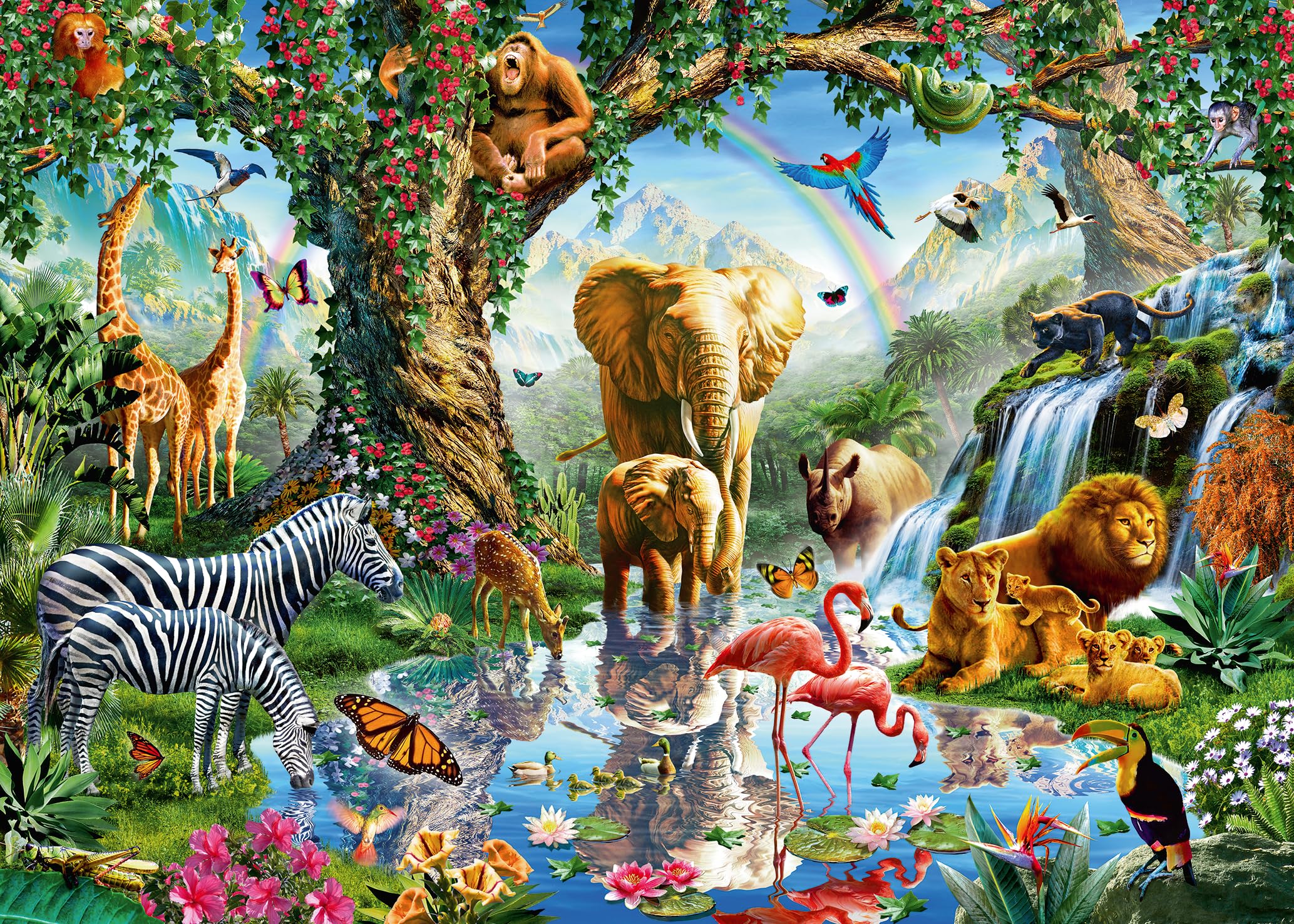 Ravensburger 12000682 - Adventures in the Jungle - 1000 pieces jigsaw puzzle – Puzzle for adults and kids age 14 years up,