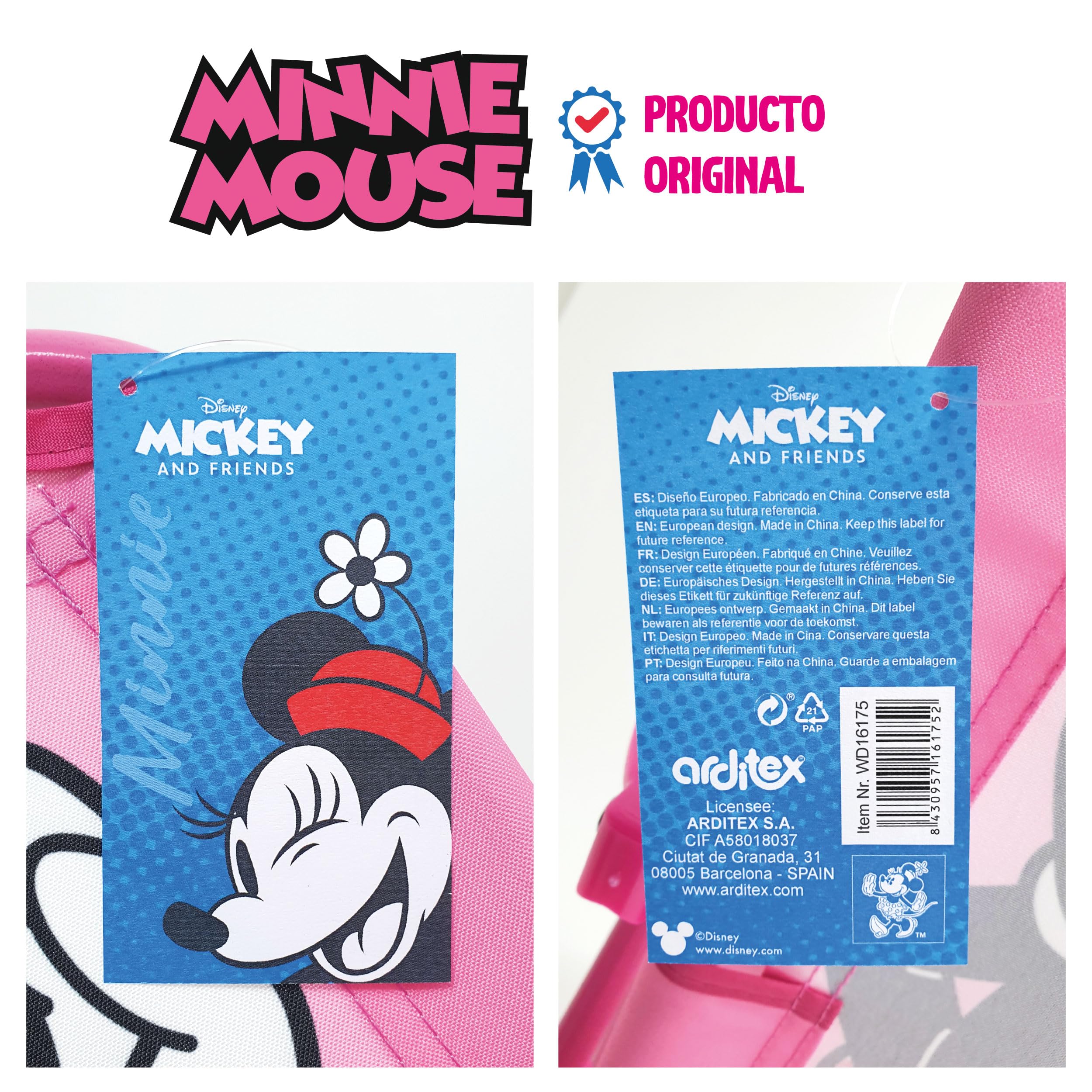 ARDITEX Disney Mickey Mouse Klappstuhl mit Armlehnen – 38 x 32 x 53 cm – geeignet für Garten, Camping, Strand oder Berge – ideal für Kinder.