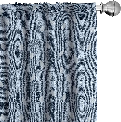 Miniatura 49 de Ambesonne Cortinas grises para ventana, pequeños lunares sobre fondo blanco, estilo retro, patrón tradicional pastel, decoración ligera, juego de 2