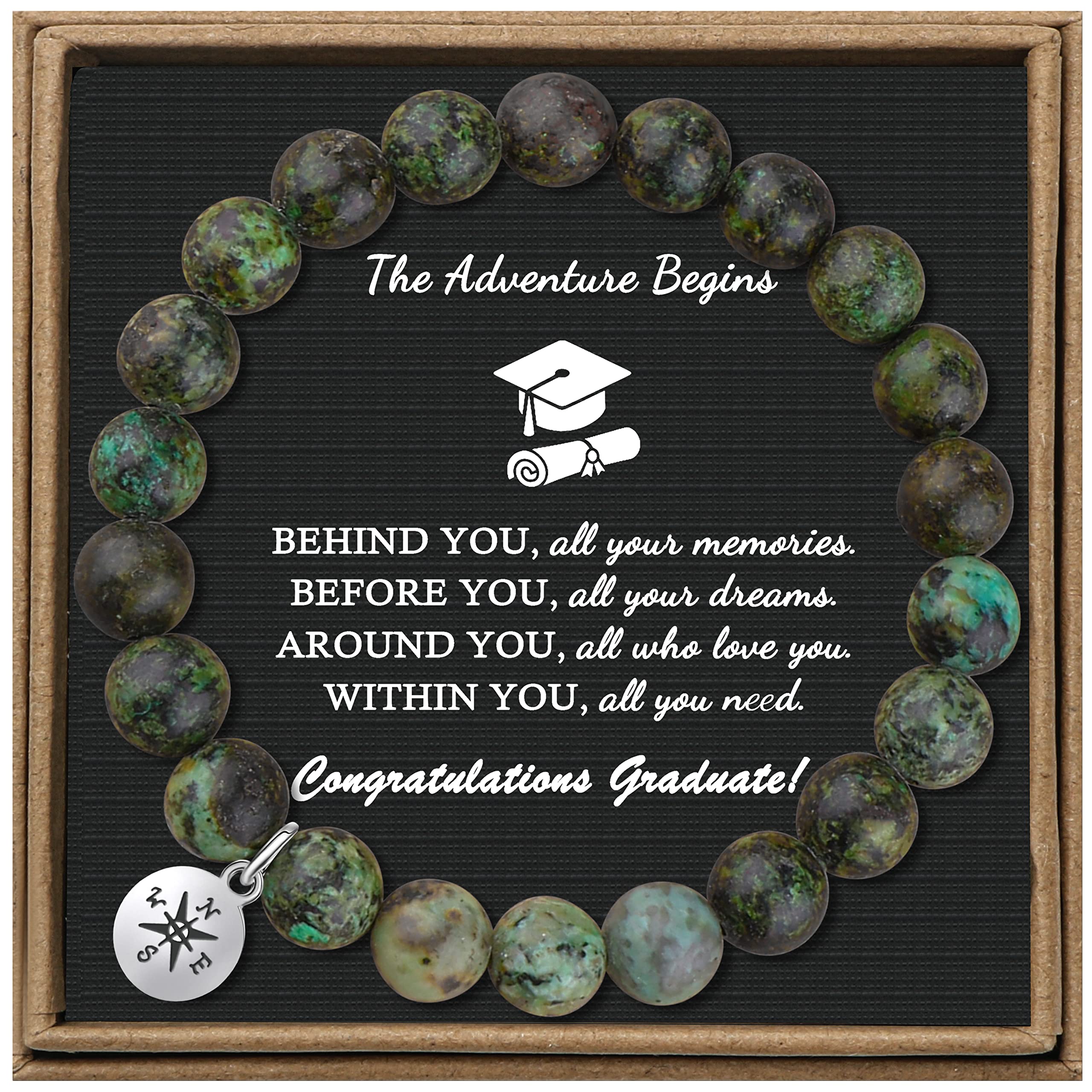 JoycuFF 2026 Graduation Gifts College Inspirational Graduation Compass Bracelets for Daughter Girlfriends Bestie Sister Best Friends Granddaughter The Adventure Begins